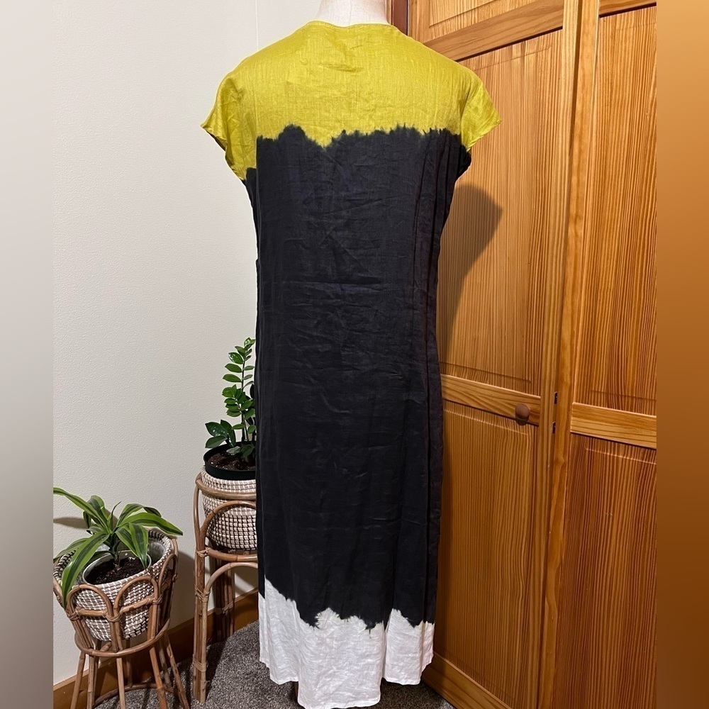 NWT Soft Surroundings Medium Linen Maxi Dress Dip Dyed - Picture 3 of 8